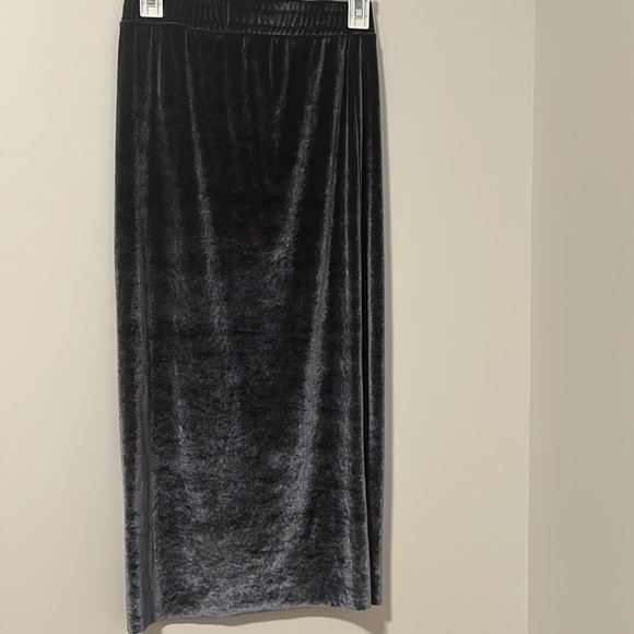 Silence + Noise Urban Outfitters Velvet Suede Gray Knee Length Skirt Size Small - Picture 3 of 3